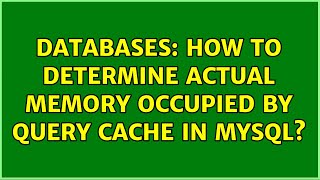 Databases: How to determine actual memory occupied by Query Cache in MySQL