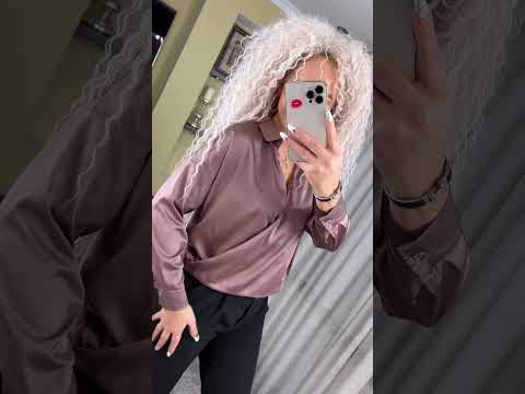 Жіноча елегантна блузка з шовку "Кароліна" однотонна (Розміри 42-46, 48-52), Шоколад, видео 1