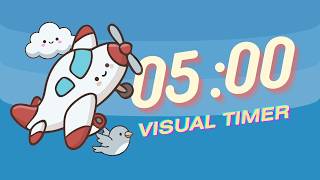 5 Minute Visual Timer for Kids ✈️ Kawaii Plane Countdown - Crony App