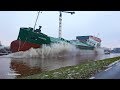ICE CRYSTAL | amazing big ship launch at shipyard Ferus Smit Westerbroek | 4K-Quality-Video