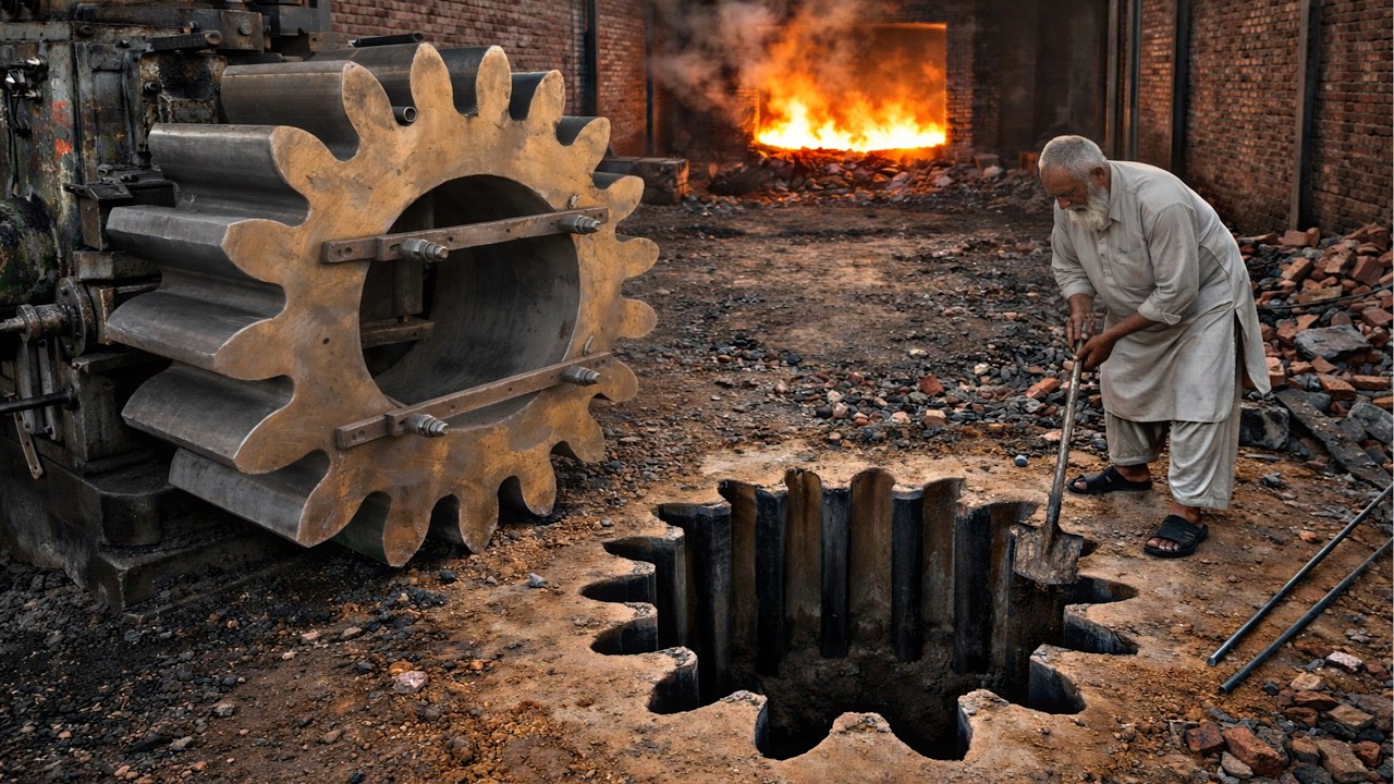 From Scrap to Massive Gear 🔥 | Biggest Industrial Gear Casting Process Ever @pkmechanics 
