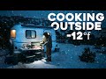 Cooking in a SNOWSTORM | Outdoor Winter Kitchen