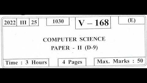 XII HSC MARCH 2022 Computer Science-II Question Paper #hsc #computerscience #maharashtraboard