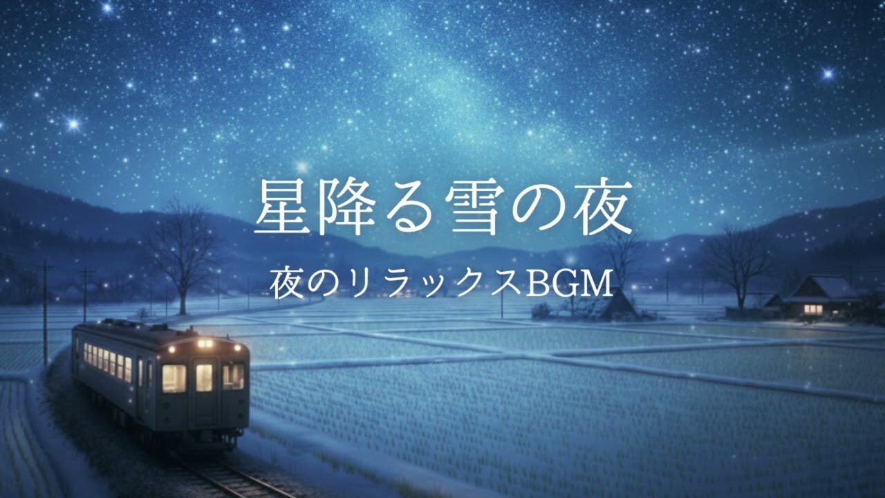 【睡眠用BGM】星降る雪の夜 ｜ 心を整え深い眠りに誘うリラックス音楽、安眠｜癒やし｜勉強用｜ピアノ｜作業用