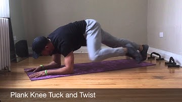 Plank Knee Tuck and Twist