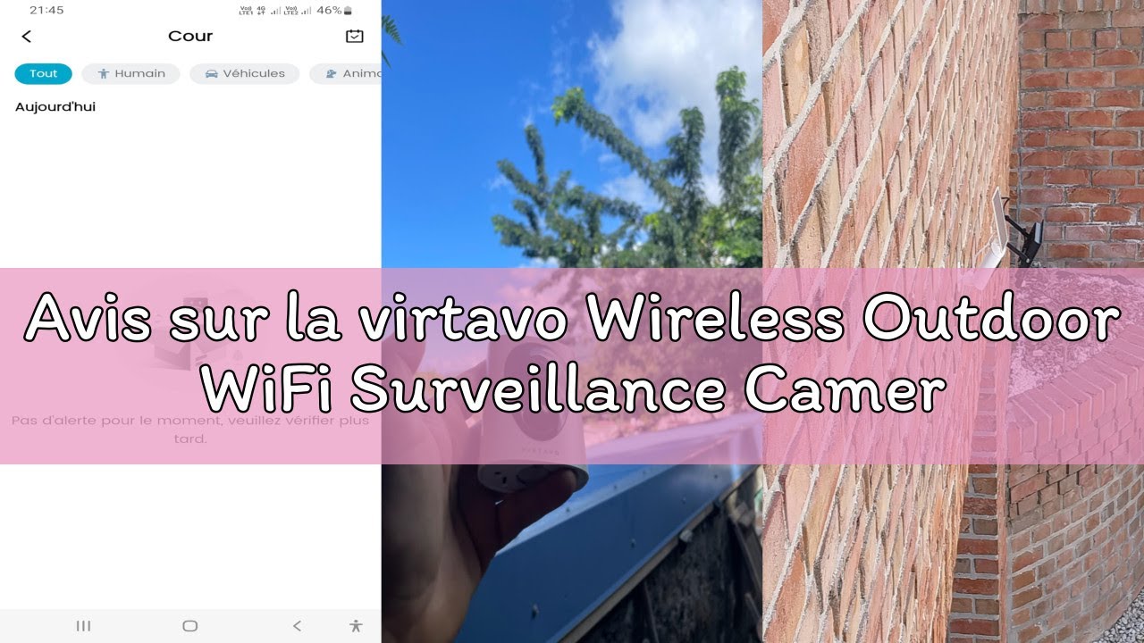 Virtavo Caméra Surveillance WiFi Extérieure 2K Batterie – Sans Fil, PIR, Vision Nocturne Couleur, Alarme