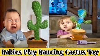 Babies play dancing cactus toy |  Cutest baby funniest moments | try not to laugh 😂 2024