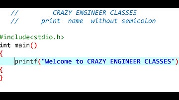 Printing Name without Semicolon in C programming language