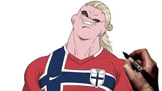 How To Draw Super Haaland Buu | Step By Step | World Cup Meme