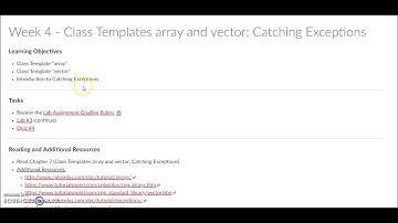 Norco College CIS-17A: Module 4 - Class Templates array and vector; Catching Exceptions