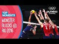 Most Impressive Volleyball Monster Blocks at Rio 2016! | Top Moments