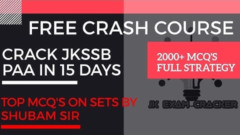 Day-02 || Top 20 Questions of SETS  For JKSSB Panchayat Accounts Assistant By Shubam Sir