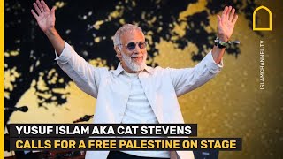 Yusuf Islam aka Cat Stevens calls for a free Palestine at London march