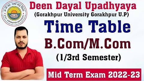 DDU Time Table Mid Term Exam 2022-23 | M.Com | B.Com | 1st And 3rd Semester