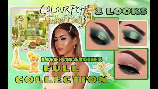 COLOURPOP TINKERBELL FULL COLLECTION,  EYE SWATCHES, TUTORIALS AND REVIEW