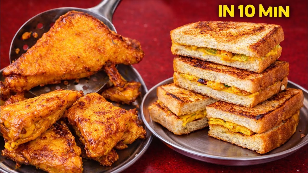 2 Easy Bread Recipes | Crispy Bread Pakora & Tasty Sandwich at Home 😋| Perfect Evening Snacks Recipe