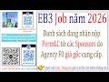 Kế hoạch tuyển dụng các job EB3 từ T04/2026 đến T08/2026, giá gốc từ Agent gốc (F0).