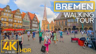 Exploring Cities of Germany in 4K HDR - City Walking Tour in Bremen - Busy City Life & City Sounds