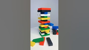 54 Pcs Rainbow Wooden Wiss Toy Colored Jenga Building Blocks Domino Kids Educational Toys