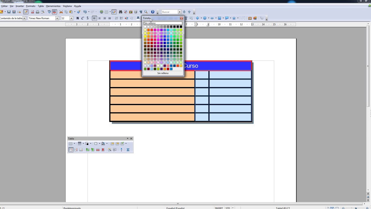 Hacer una tabla con openoffice YouTube
