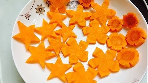 Cách tỉa cà rốt thành Ngôi sao và Hoa | Phượng Phạm | How to trim Carrots into Stars and Flowers