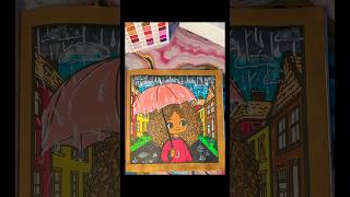 Rainy Days! | Coloring Raindrops | Happy Monday Finished Page #shortsvideo #shorts