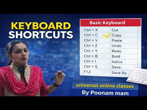 Basic Keyboard Shortcuts | Computer Course | By Poonam Mam - YouTube