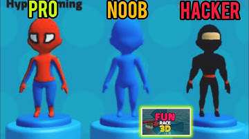 Noob vs Pro vs Hacker Gameplay - Fun Race 3D Level 4