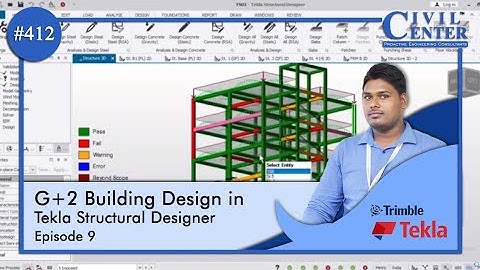 Design of three storey building in Tekla Structure Designer/ G+2 Building Design in TSD || Episode 9