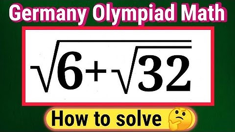 Germany | can you solve this Square Root Algebra Question | math Olympiad 