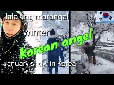 Korean angel lalaking marangal adventure  winter snow in Korea
