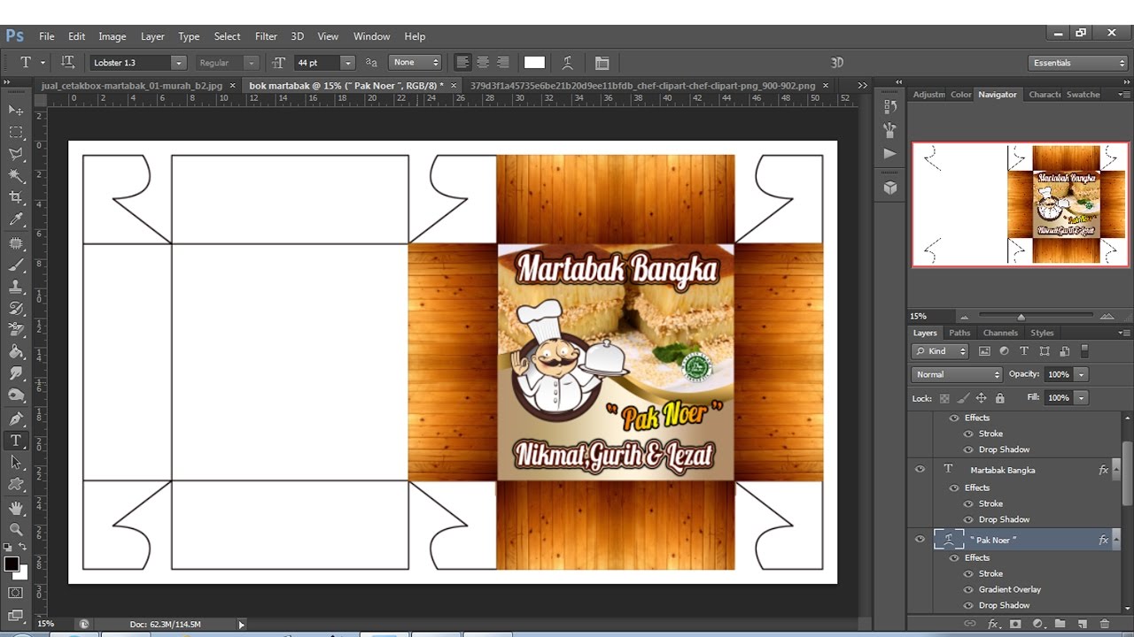  cara  membuat  desain  bok kemasan  martabak dengan  photoshop  