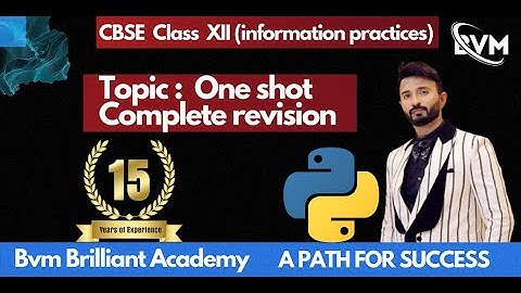 CBSE  Class XII information practices One shot                                     Complete revision