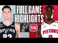 Game Recap Pistons 138 Spurs 131