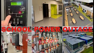 Power outage at high school generator, elevator, fire alarm, mechanical rooms, and more walkthrough