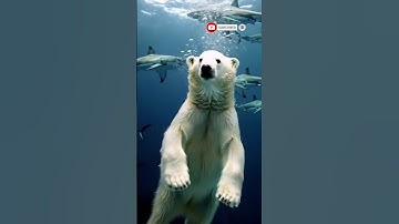 A Polar Bear cub Rescued from Deadly Sharks Attack! #polarbear #arcticwildlife #animals #shorts