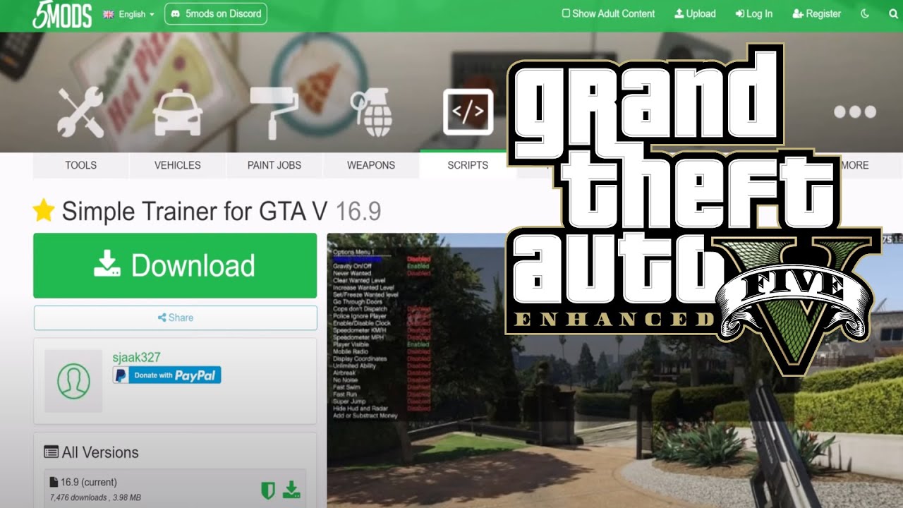 How to install Simple Trainer and Free Cam Mod GTA 5 ENHANCED (2025)