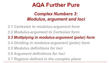 AQA Further Pure: Complex numbers 3-3