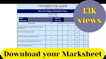 Marsheet download all semester |CBCS|NON CBCS| Jammu university |