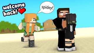 WELCOME BACK SPIDEY! (Herobrine's Girl Bestfriend): Jealous ALEX?: Minecraft Animation