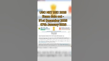 UGC NET December 2025 Exam Date OUT|Official Notice Released| NTA UGC NET 2025 Latest Update#shorts