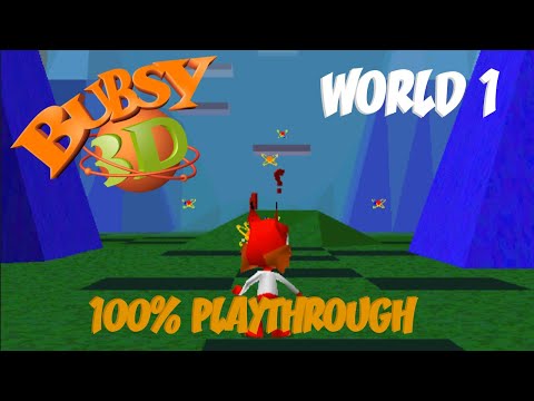 Bubsy 3D: Furbitten Planet - World 1 (100%) - Playthrough