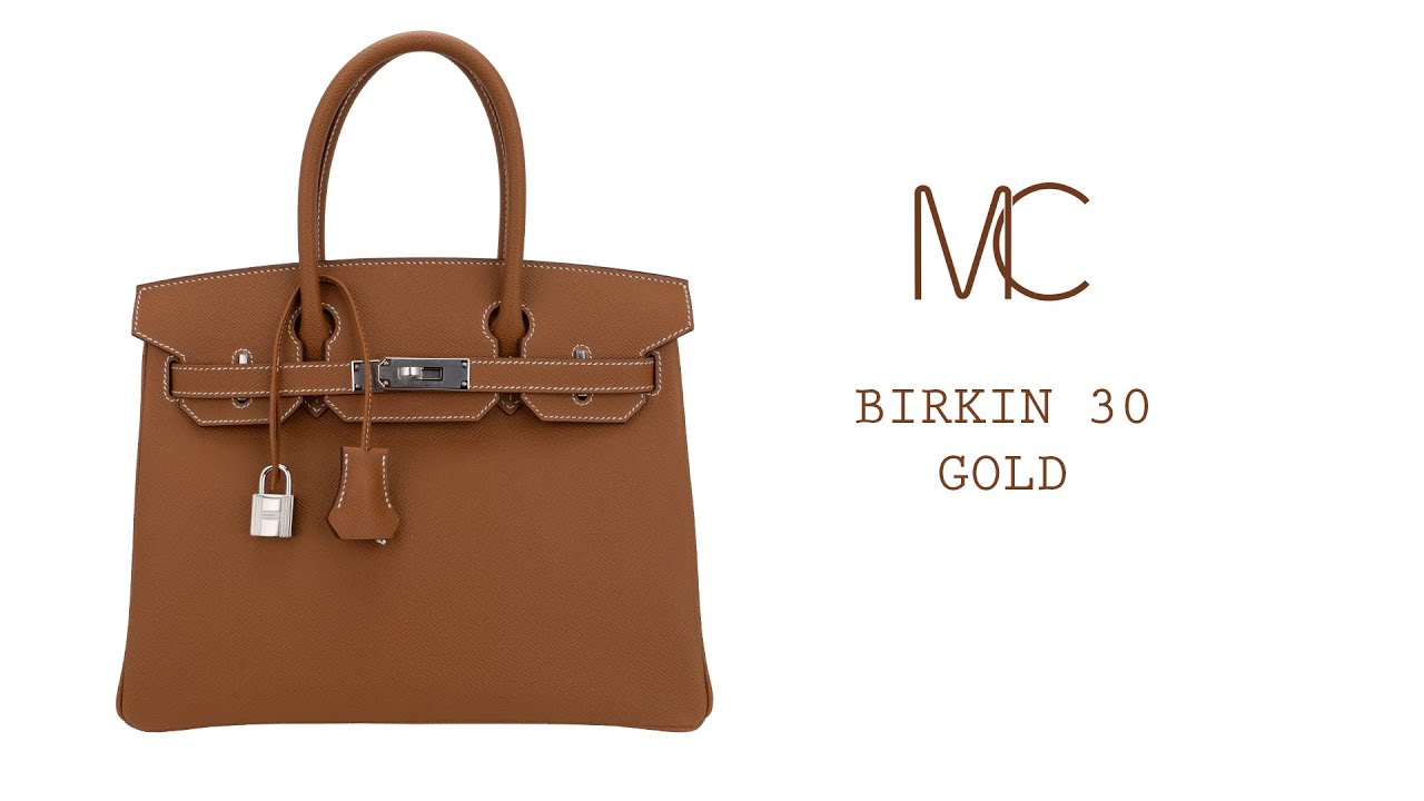 Hermes Birkin 30 Gold Bag Epsom Palladium Hardware • MIGHTYCHIC • 