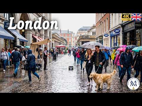 London, United Kingdom | King Street | Rain Walking Tour 4K