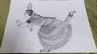 How to Draw a Dancer/Nattupura Kalaigal/Pencil Sketch