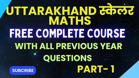 Uksssc scaler (स्केलर) Maths||Complete free Course class -1 ||short tricks और previous year paper