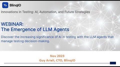 Webinar: The Emergence of LLM Agents
