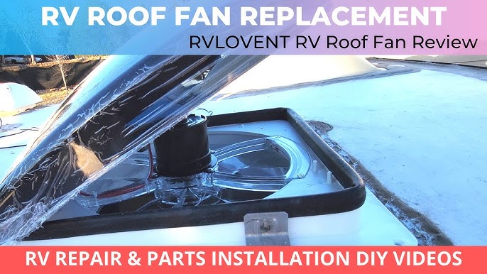 RVLOVENT RV Roof Vent Fan 12V Auto Remote Control 14 inch 10 Speed Smoke