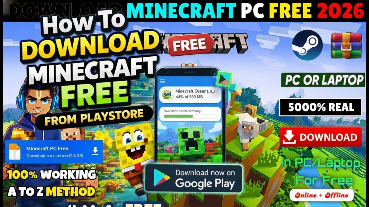 How to download minecraft for free in pc | minecraft download pc free ...