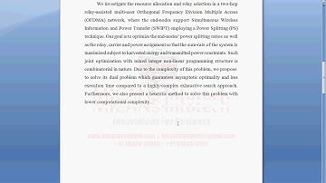 Relay Selection and Resource Allocation for SWIPT in Multi-User OFDMA Systems 2019-20